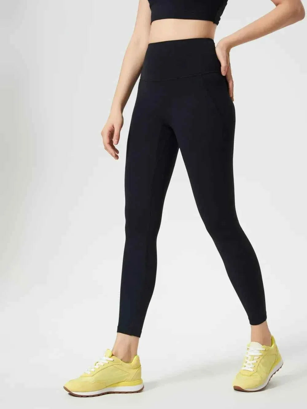 High Waist Wide Waistband Ankle Length Active Leggings 2
