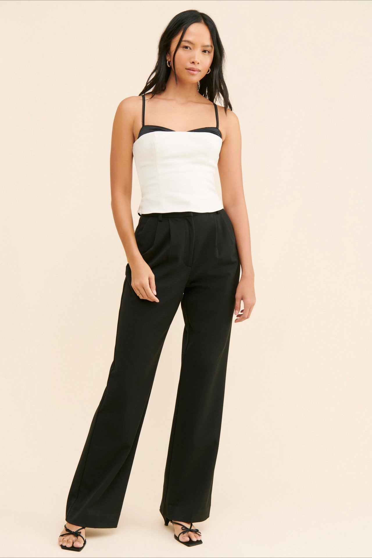 Colorblock Lace Trim Cami Top
