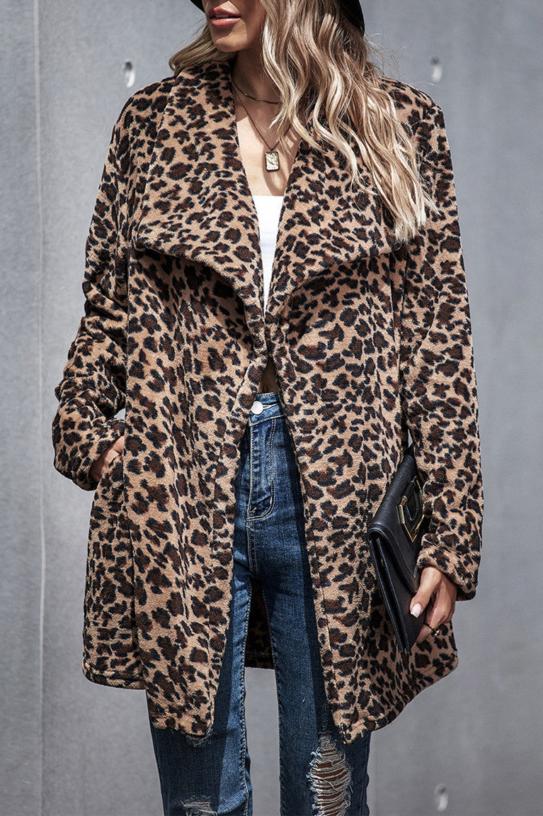 Leopard Trench Faux Fur coat