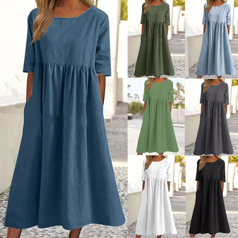 Luxe Veronica Midi Dress with Three Quarter Sleeves Designer Edit