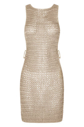 Crochet Knit Backless Ring Detail Mini Dress 8