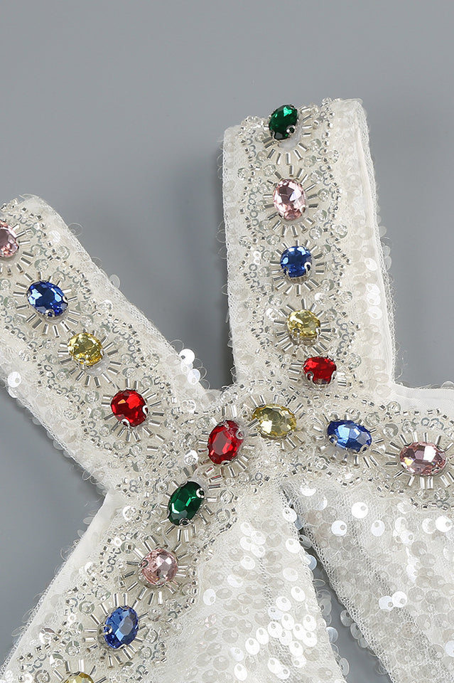 Sequin Halter Neck Jewel Keyhole Cut Out Mermaid Gown
