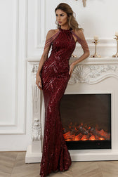 Halter Neck Sequin Mermaid Prom Dress | Dress In Beauty
