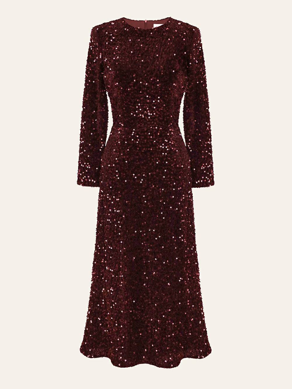 Sequin Velvet Sleeveless Bodycon Midi Dress - View 2
