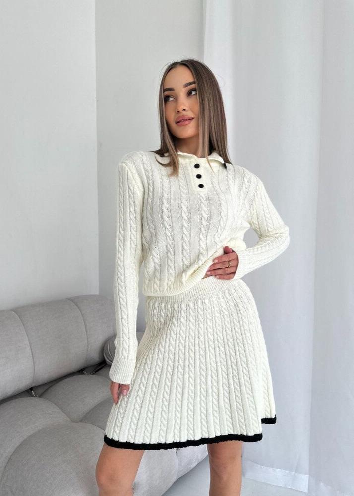 Cable Knit Buttoned Sweater Dress Set