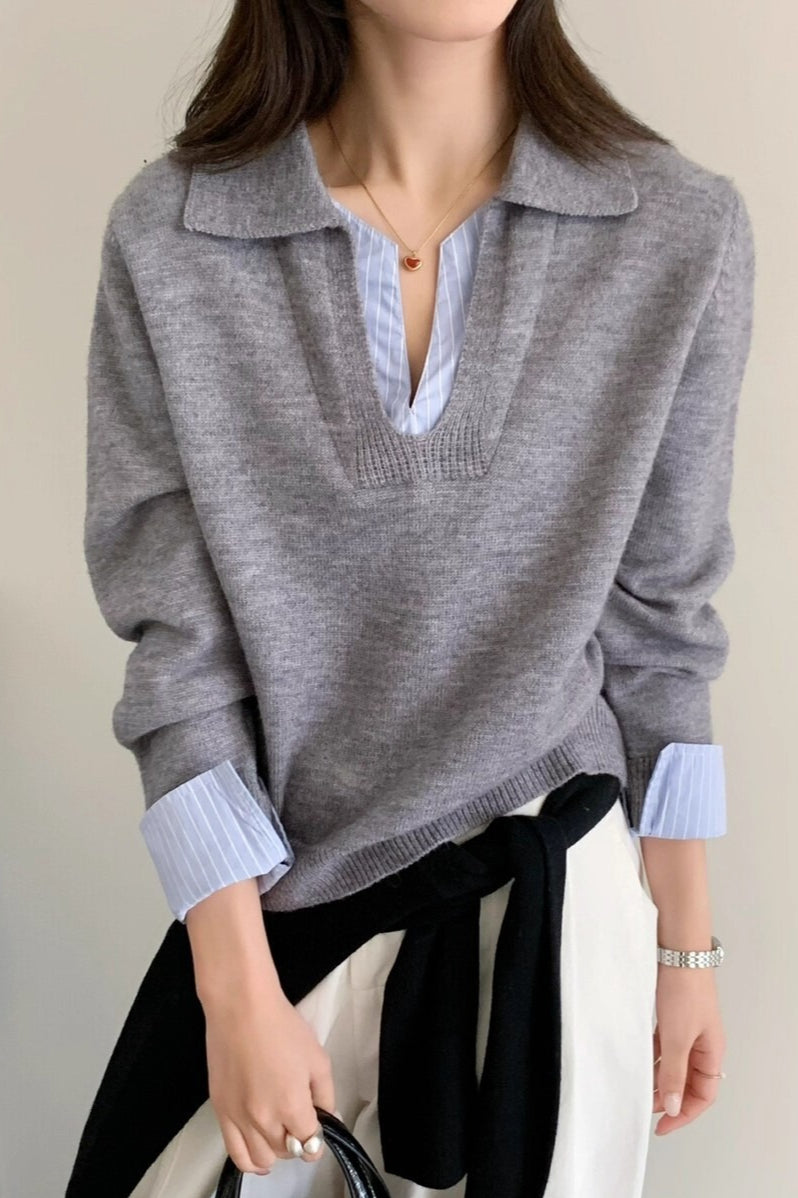 TwoinOne Wool Blend Knit Top