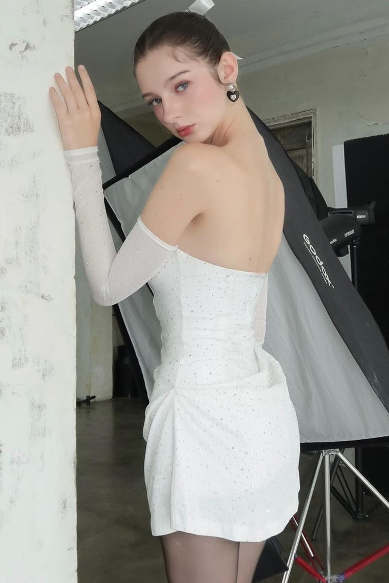 Stretch Shiny OffShoulder Birthday Dress