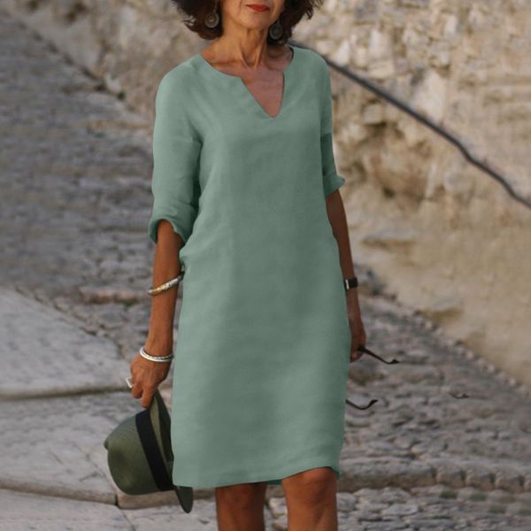 Eulalior | Fluid dress with timeless elegance Green