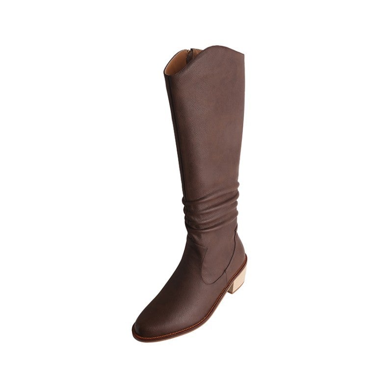 Riding Boots for Women in Brown/Coffee Leather - Knee High Boots