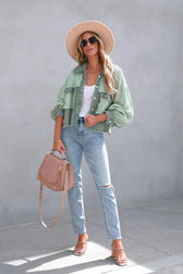 Brushed Waffle Long Sleeve Coat