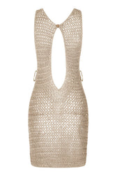 Crochet Knit Backless Ring Detail Mini Dress 9