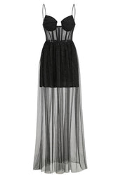 Crystal Embellished Stylish Corset Gown