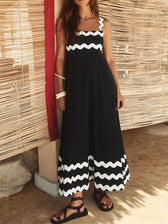 Square Collar Stylish Spaghetti Straps Dress Black / S Dresses