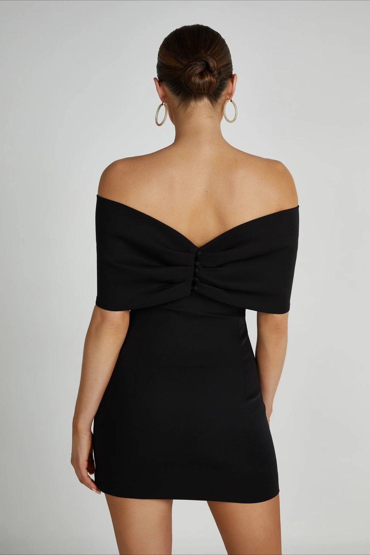 Off Shoulder Bow Detail Bodycon Cocktail Mini Dress