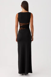 Slim Sheer Lace Paneled Maxi Lace Dress 11