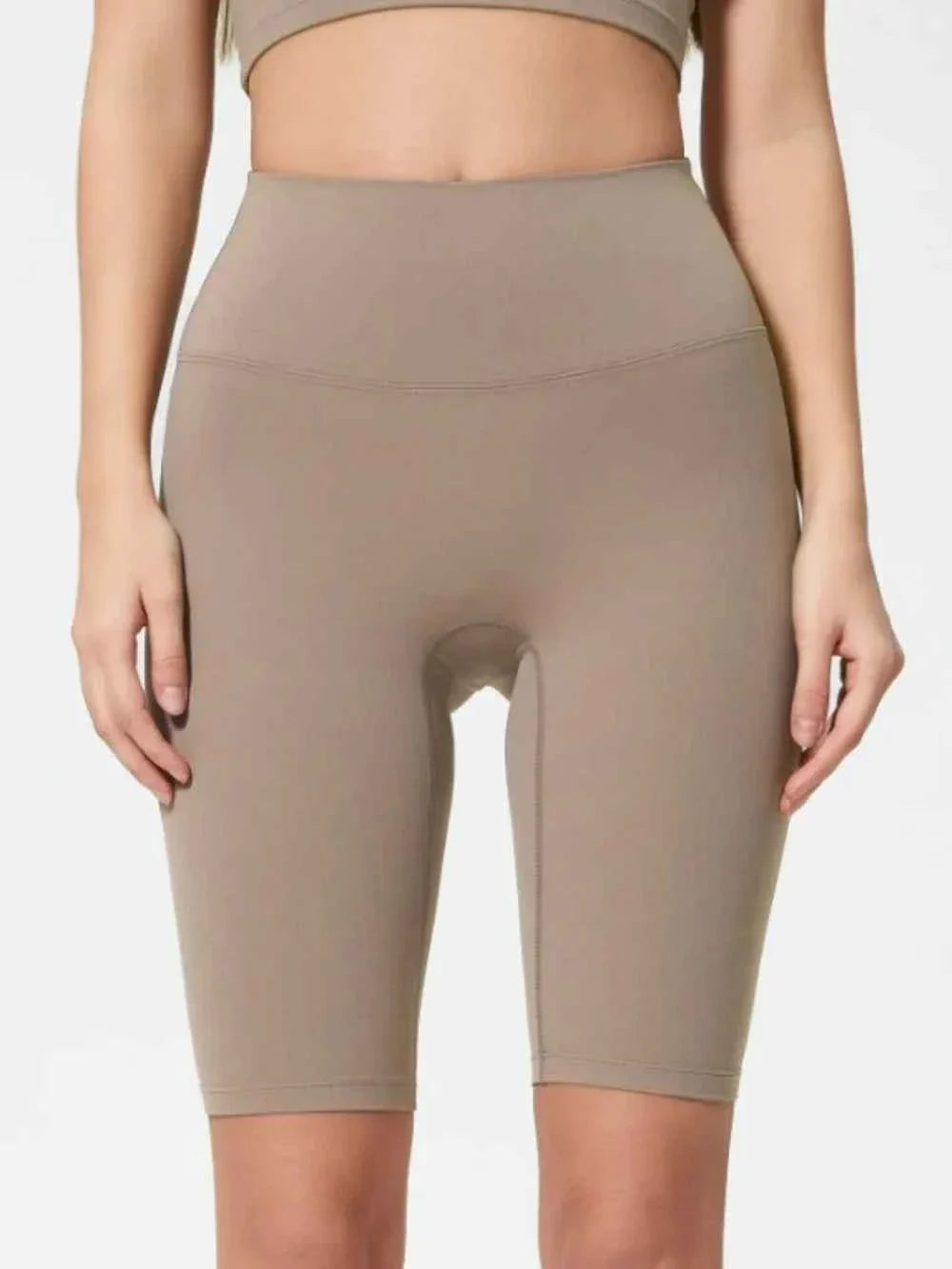 High Waist Wide Waistband Knee Length Active Biker Shorts 20