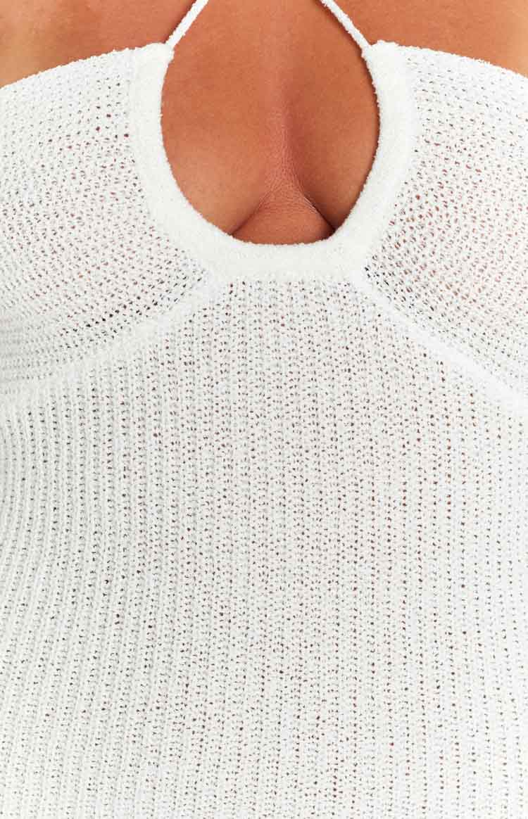 Knit Cross Halter Neck Keyhole Bodycon Mini Dress 8
