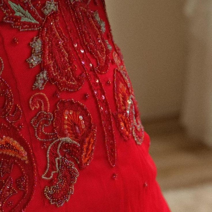 Luxury Red Spaghetti Straps Beaded Evening Dress Formal Prom Dress cc2011