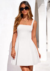 Square Neck Sleeveless Fit and Flare Mini Dress