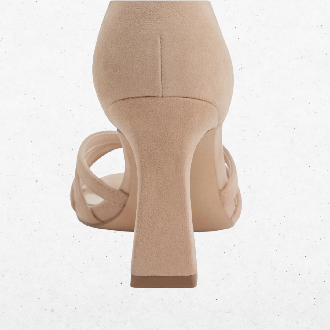 Open Toe Ankle Strap Strappy Flared Heel Sandals