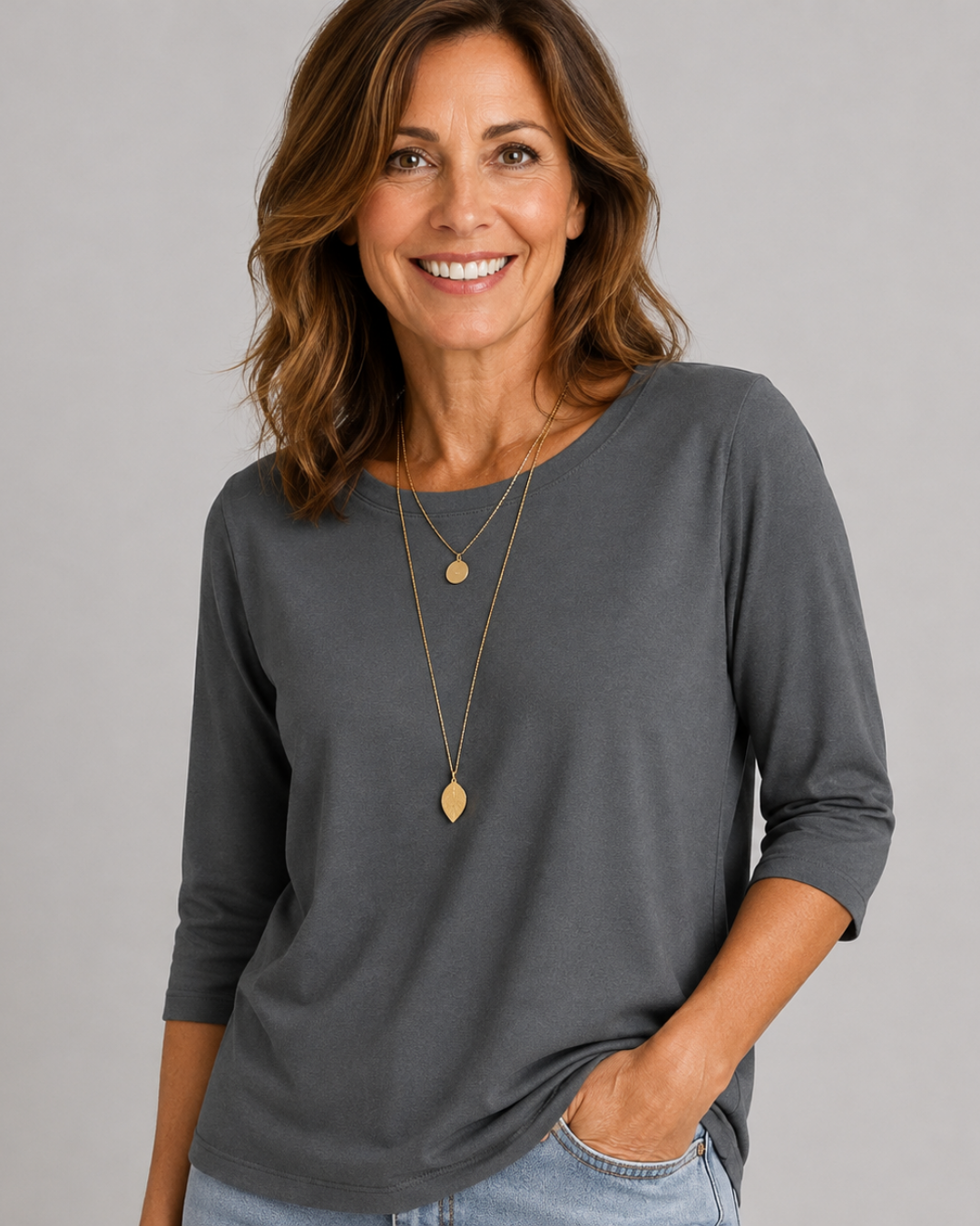 Round Neck Half Sleeve Drop Shoulder Tee