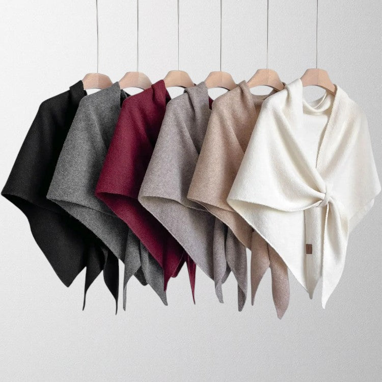 Tie Front Knit Shawl Wrap