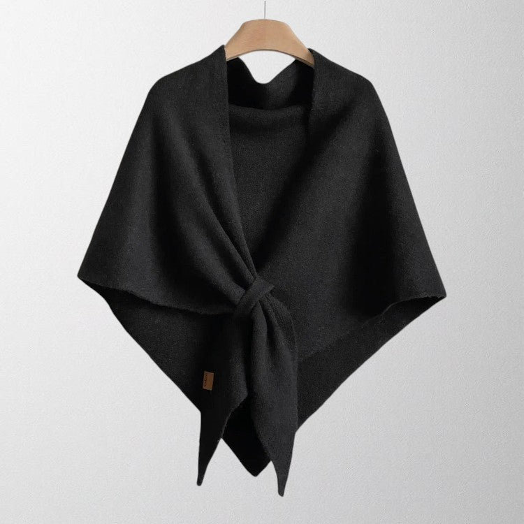 Tie Front Knit Shawl Wrap