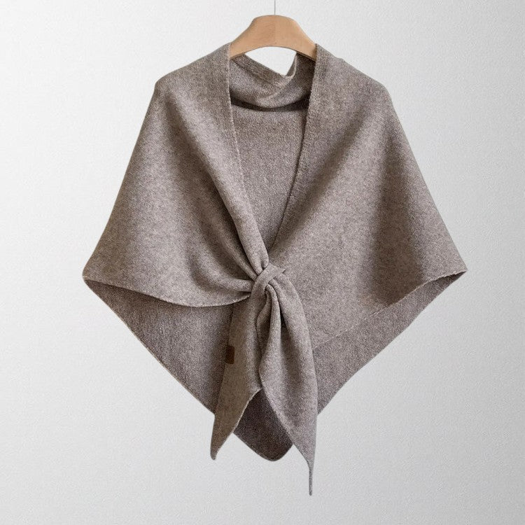 Tie Front Knit Shawl Wrap