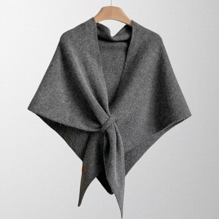Tie Front Knit Shawl Wrap