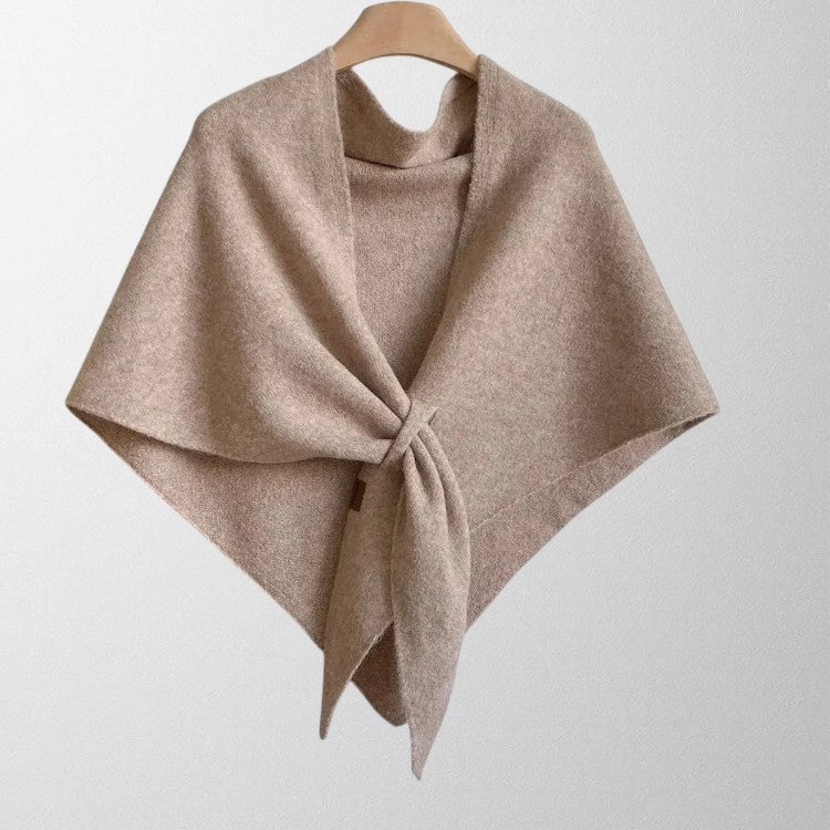 Tie Front Knit Shawl Wrap