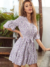 And Sleeves Ruffled With Gown Trumpet Flowered Straps S / Green