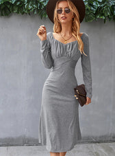 Romantic Dress - Solid Color Bottoming S / Red