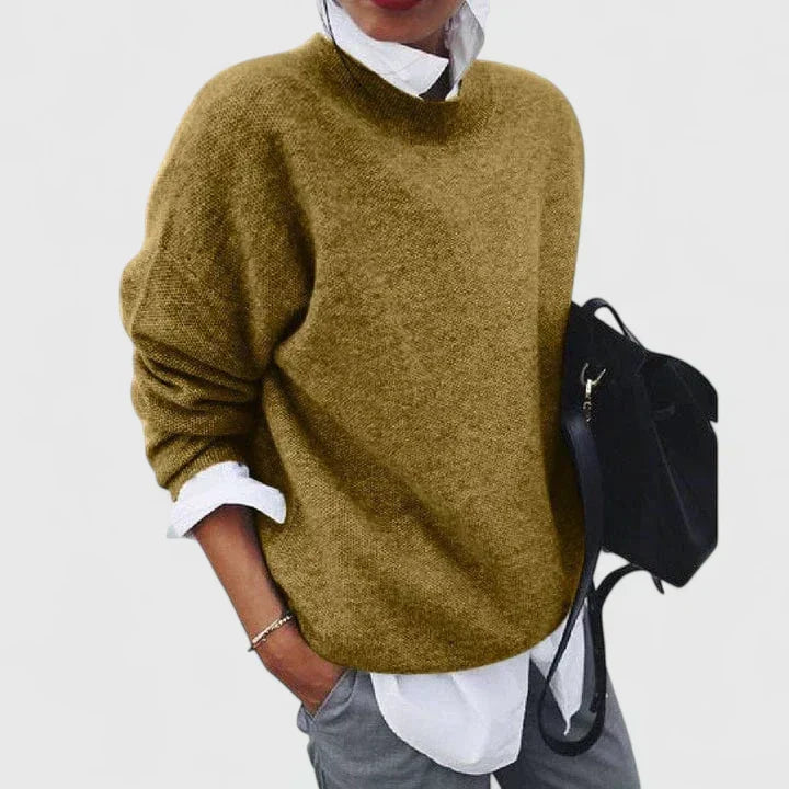 Mock Neck Long Sleeve Oversized Knit Sweater