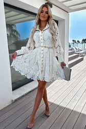 Downright Darling Button Down Lace Mini Dress 2