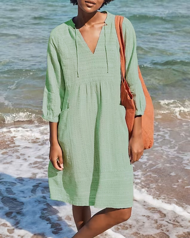 Esther | Shirt Dress with Pocket Green