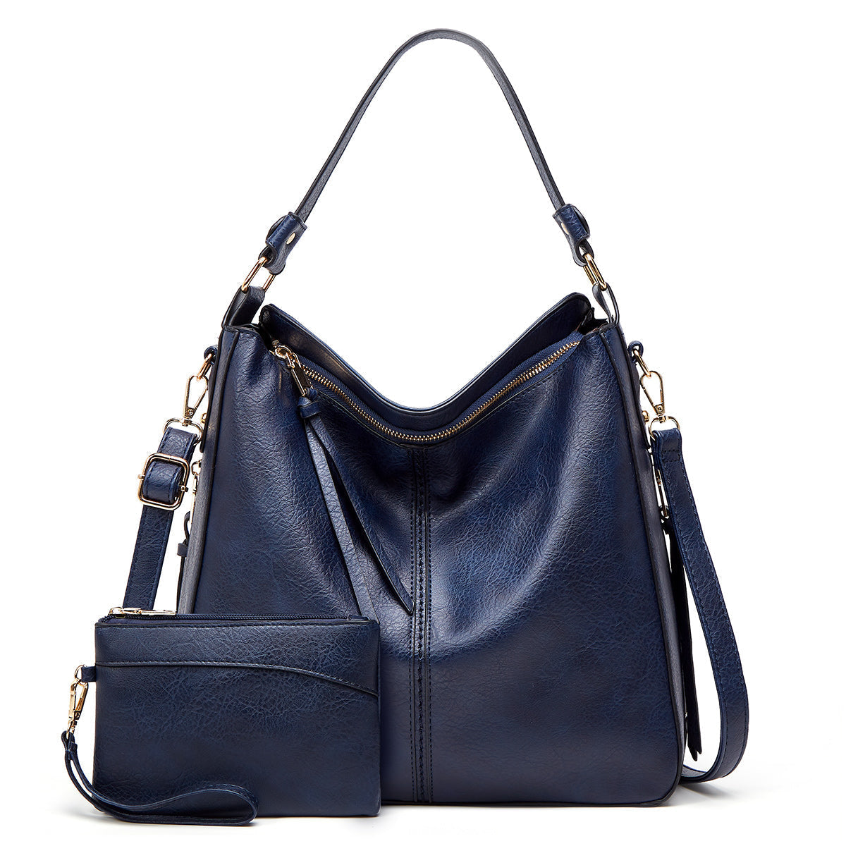Zip Pocket Slouchy Hobo Shoulder Bag