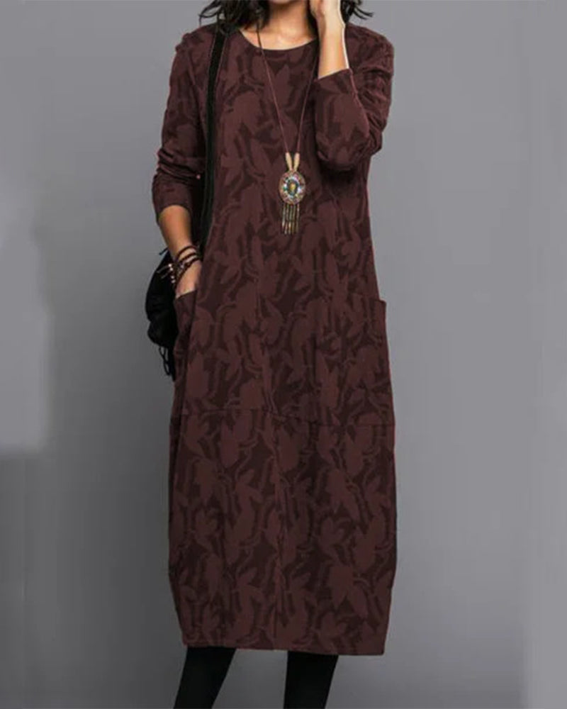 Deva Printed Long Sleeve Dress for Women Modern Trendy Look