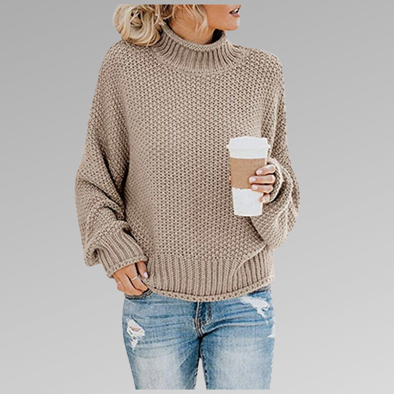 Turtleneck Long Sleeve Chunky Knit Oversized Sweater