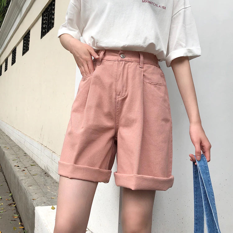High Waist Wide Leg Colors Shorts Pants