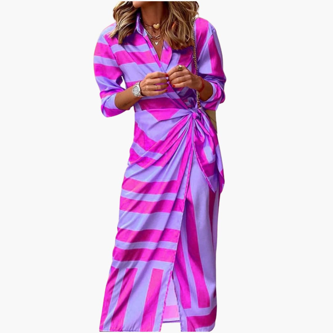 Leah | Printed Wrap Dress Purple