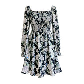 Leaf Print Sleeveless Midi Dress M / White Dresses