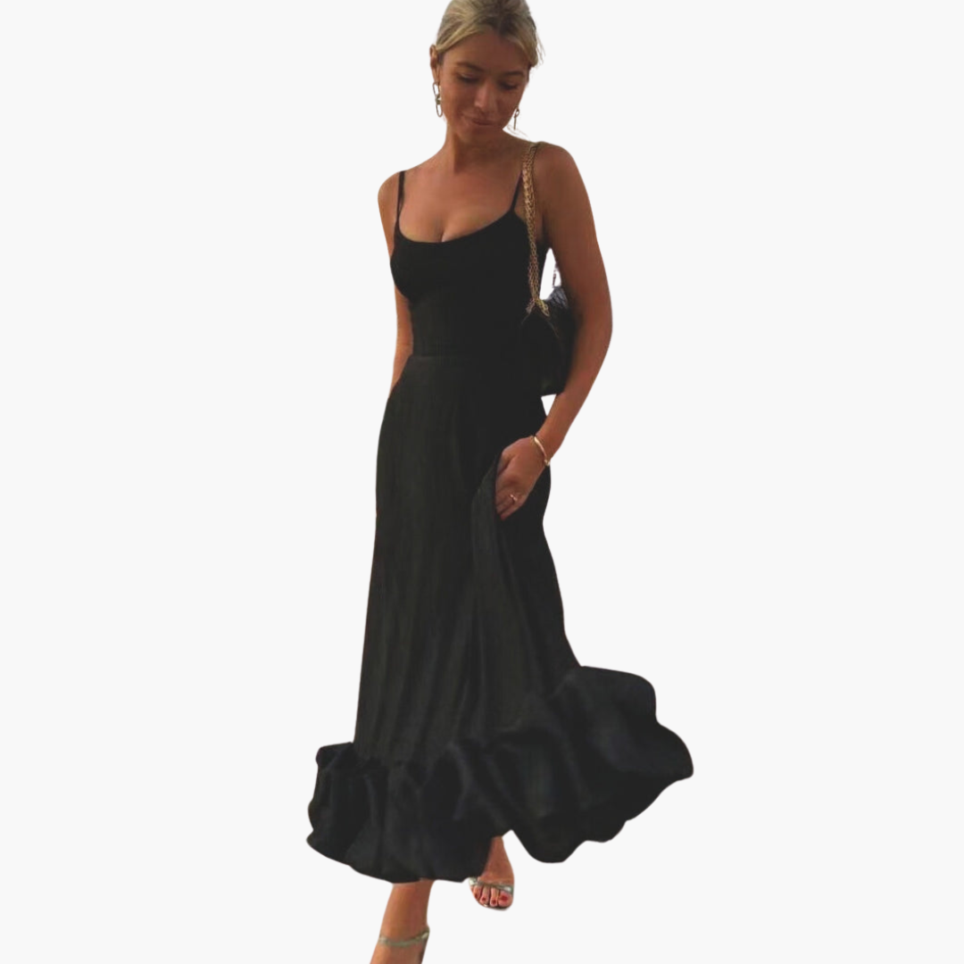 Iris | Graceful Flowing Dress Black