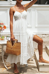 Making Moves White Lace Sleeveless Maxi Dress - View 4