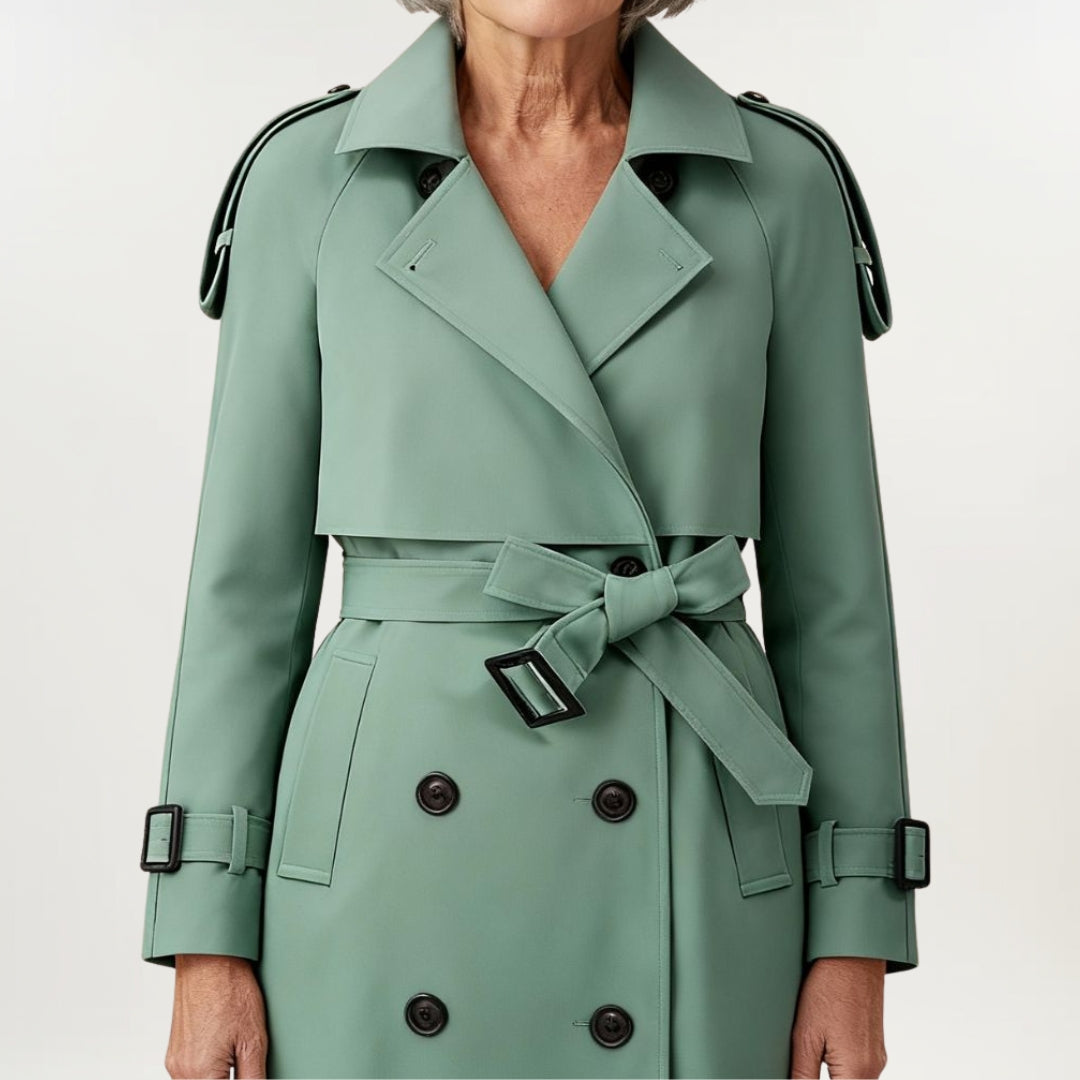 Double Breasted Belted Longline Trench Coat