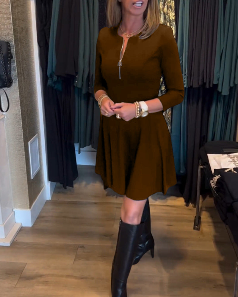 Paty Effortless Zip Dress Elevated Occasion Wear