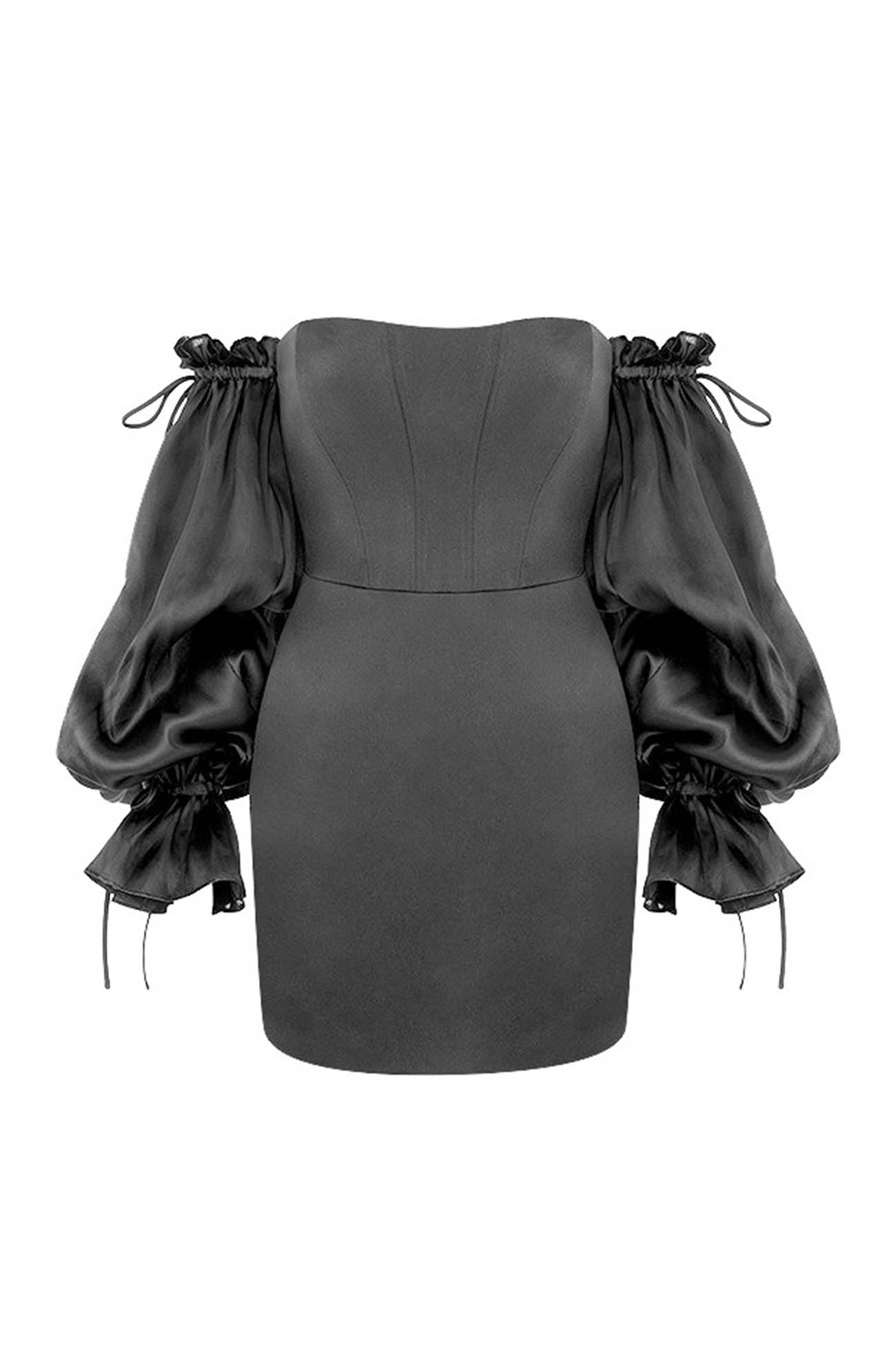 Off-the-Shoulder Mini Dress With Bell Sleeves