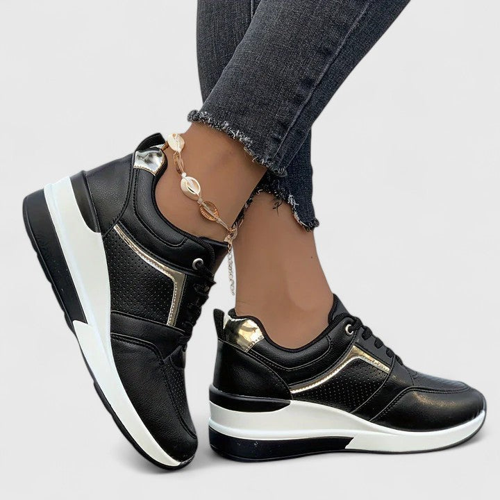 Lace Up Platform Wedge Sneakers