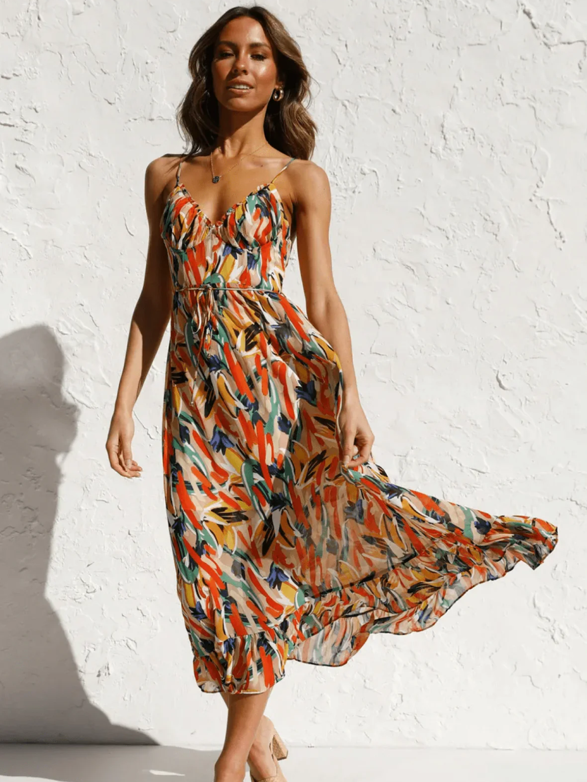 Statement Lorena Premium Chiffon Midi Dress Elevated Occasion Wear