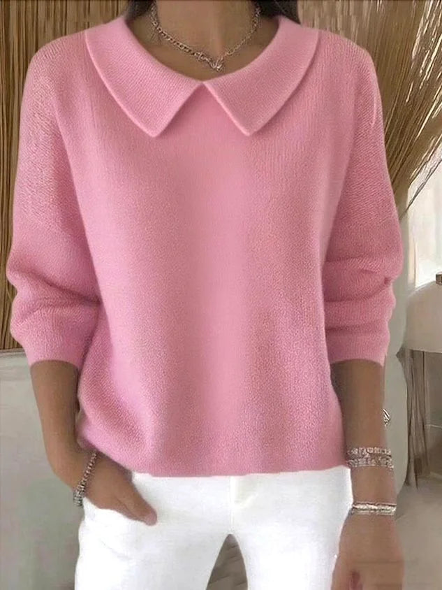 Collared Long Sleeve Knit Sweater
