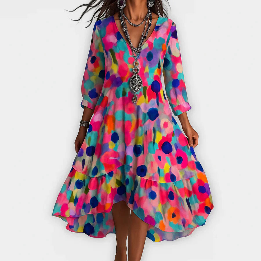 Soraya™ – Breezy Boho Dress With a Body-Flattering Flow Sunset Bloom